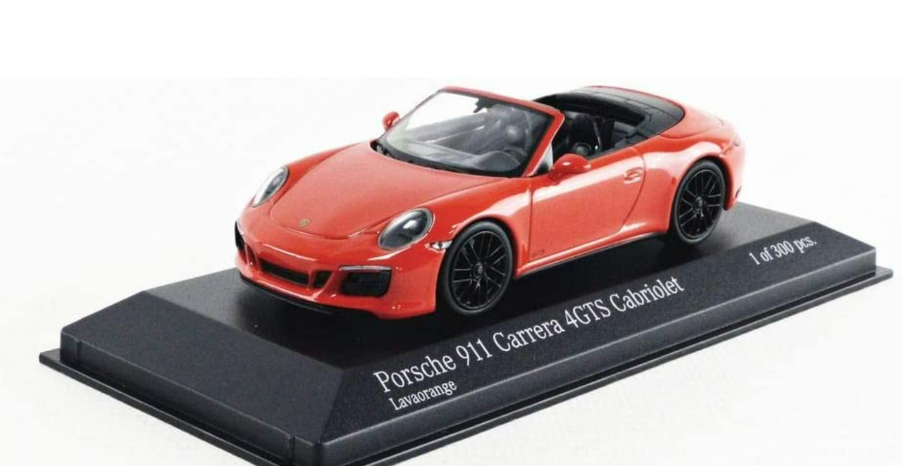 1/43 Minichamps Porsche 911 (991.2) Carrera 4 GTS Cabriolet (Lava ...