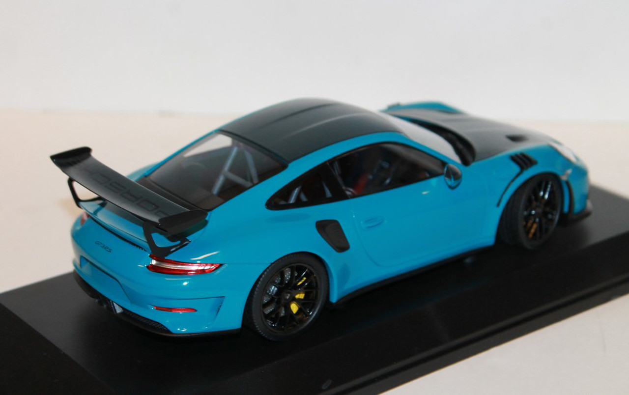 1/18 Minichamps 2019 Porsche 911 (991.2) GT3 RS Weissach Package (Miami Blue with Black Rims) Car Model Limited 111 Pieces