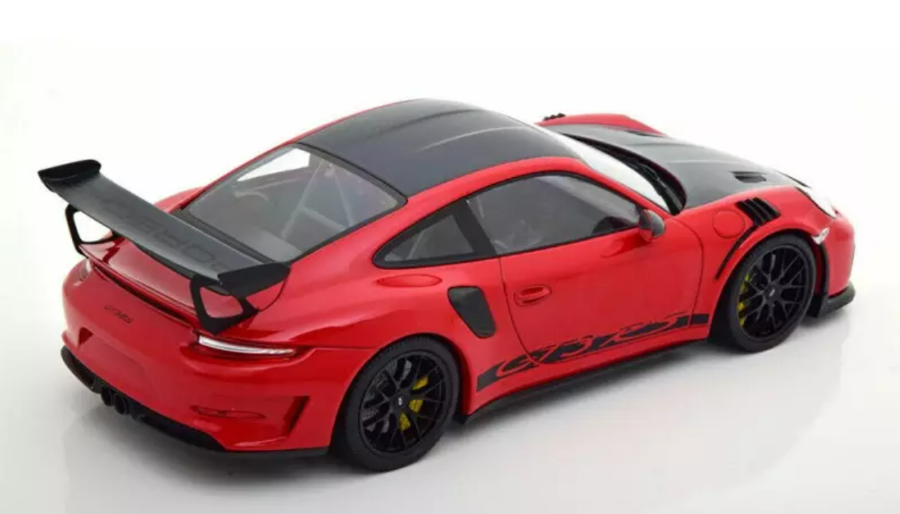 1/18 Minichamps 2019 Porsche 911 (991.2) GT3 RS Weissach Package with Side "GT3 RS" Print (Guards Red with Black Rims) Car Model Limited 111 Pieces