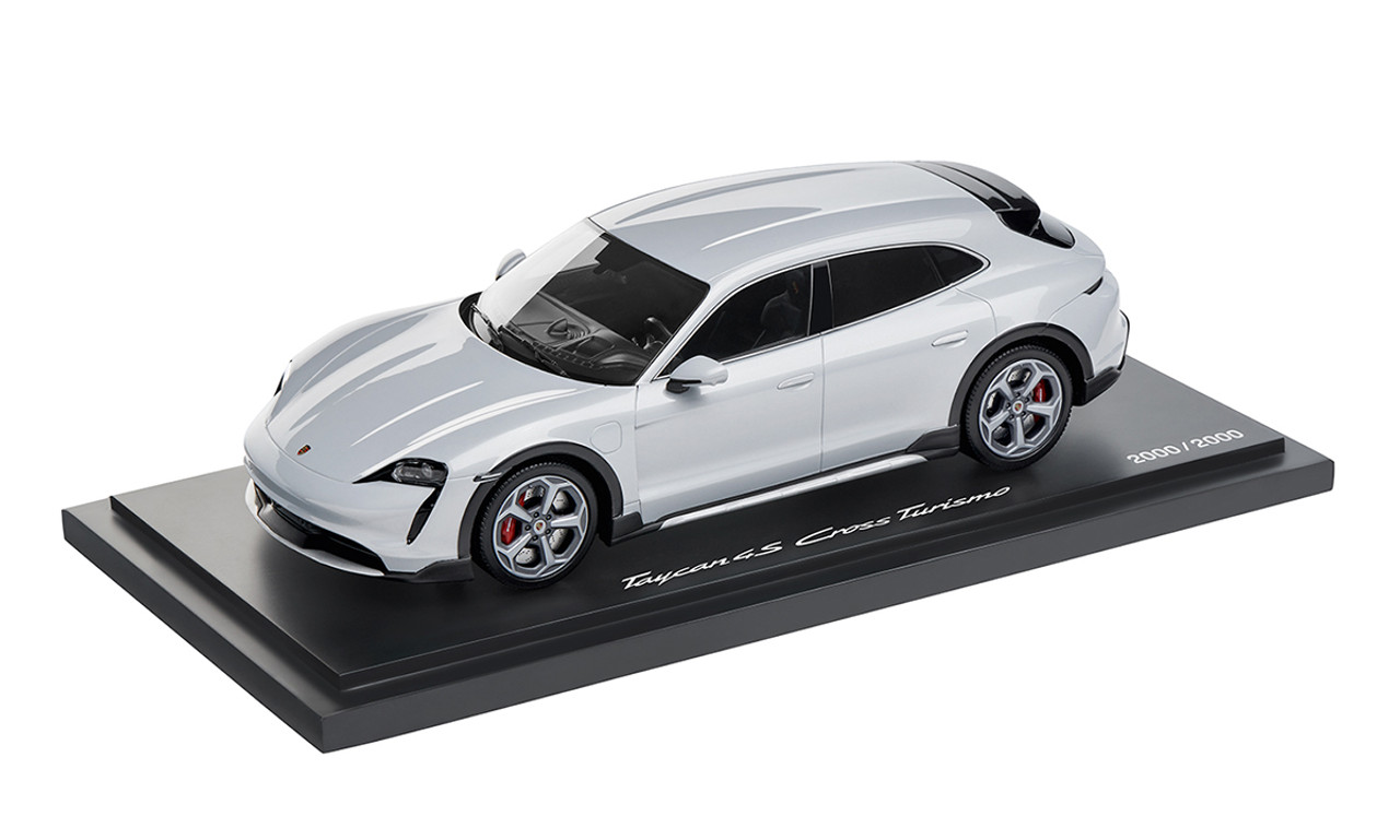 1/18 Dealer Edition 2021 Porsche Taycan Turbo S Cross Turismo (Ice Grey) with Showcase Car Model