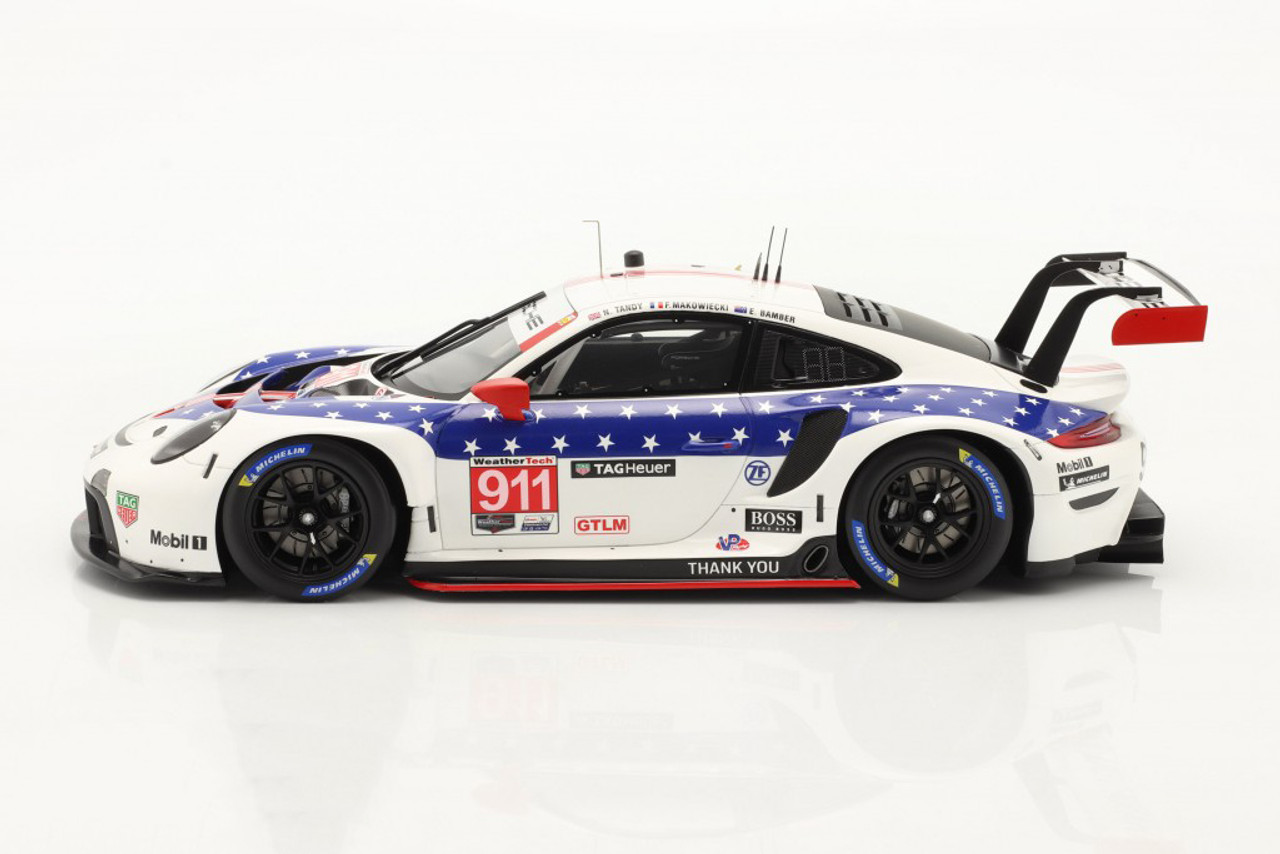 1/18 Dealer Edition Porsche 911 RSR #911 Winner GTLM class 12h Sebring IMSA 2020 Car Model with Showcase