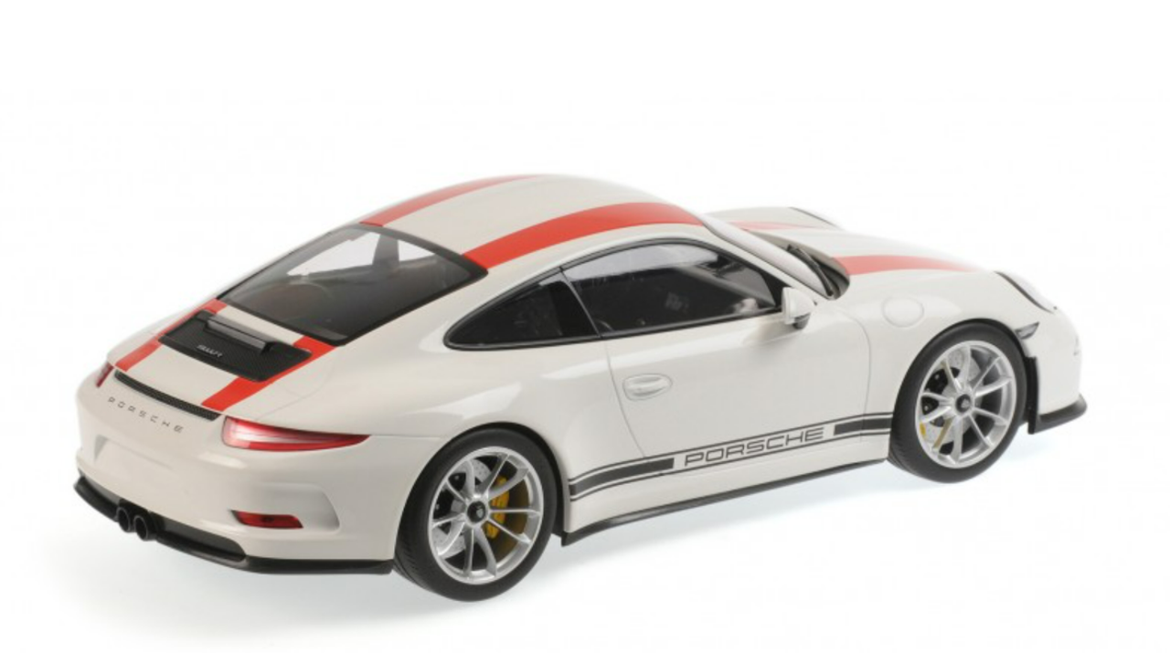 1/12 Minichamps Porsche 911 (991) R (White with Red Stripes) Car Model