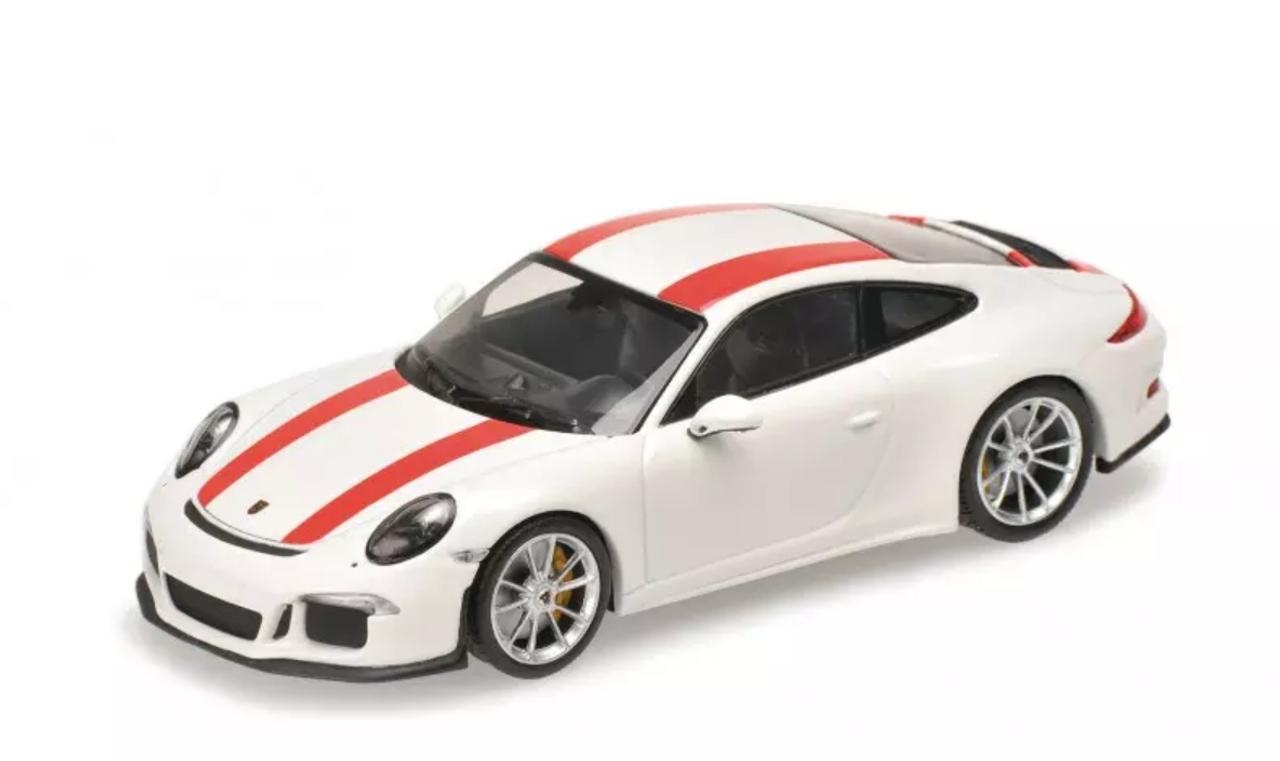 1/12 Minichamps Porsche 911 (991) R (White with Red Stripes) Car Model