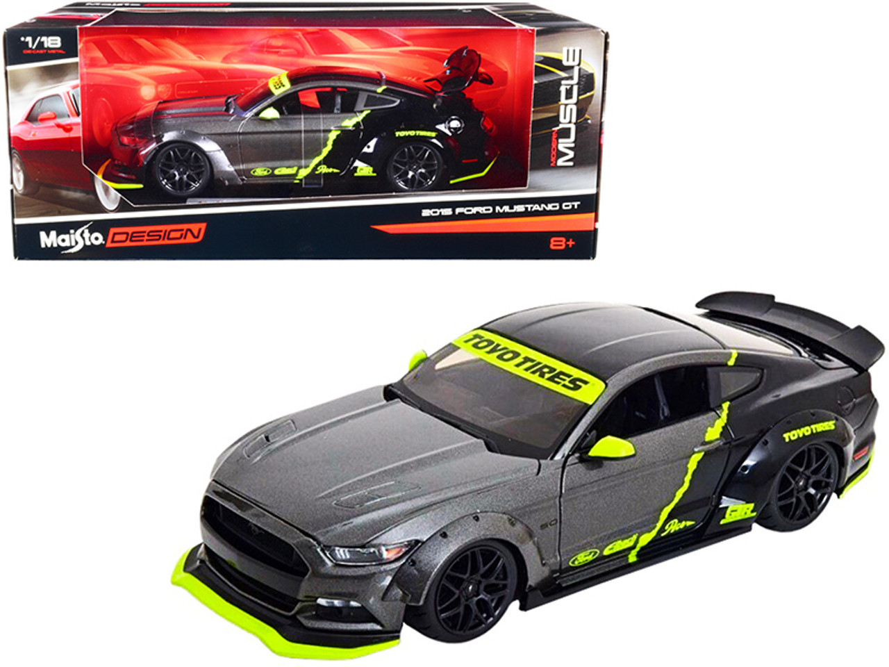 a 2015 Ford Mustang GT 5.0 Gray Metallic and Black with