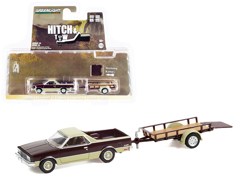 1/64 Greenlight 1984 Chevrolet El Camino Conquista Maroon Metallic