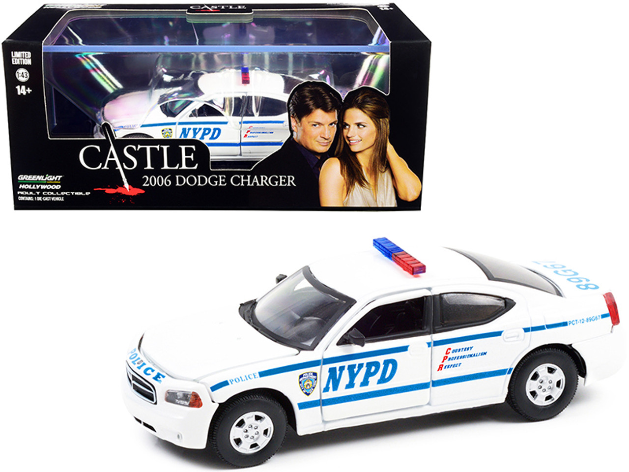 2006 Dodge Charger White "New York City Police Department" (NYPD) "Castle" (2009-2016) TV Series 1/43 Diecast Model Car by Greenlight