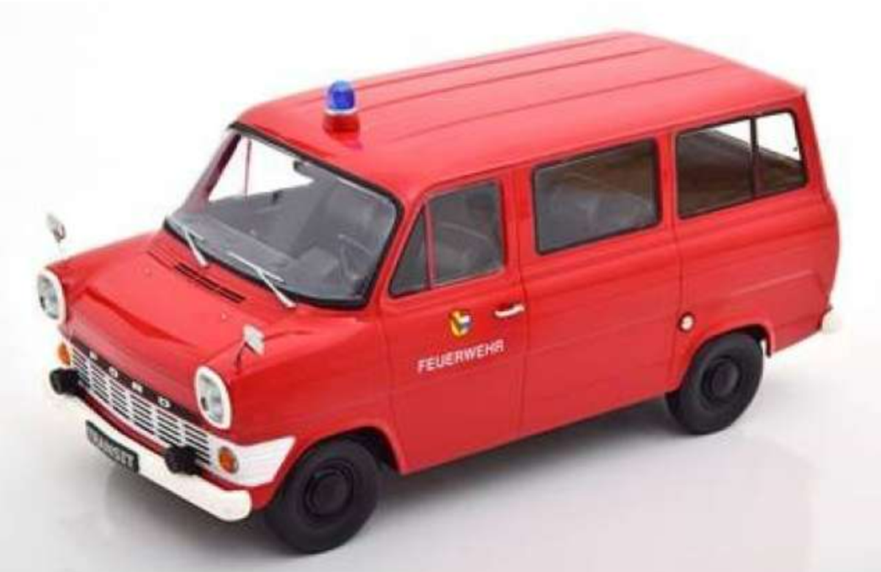 1/18 KK-Scale 1965-1970 Ford Transit MK1 Van Fire Department (Red) Car Model