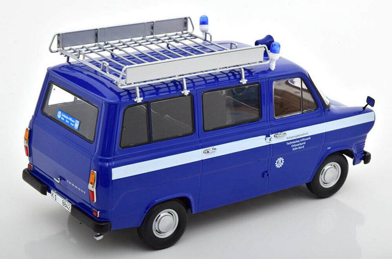 1/18 KK-Scale 1965-1970 Ford Transit MK1 Van THW Cologne (Blue) Car Model