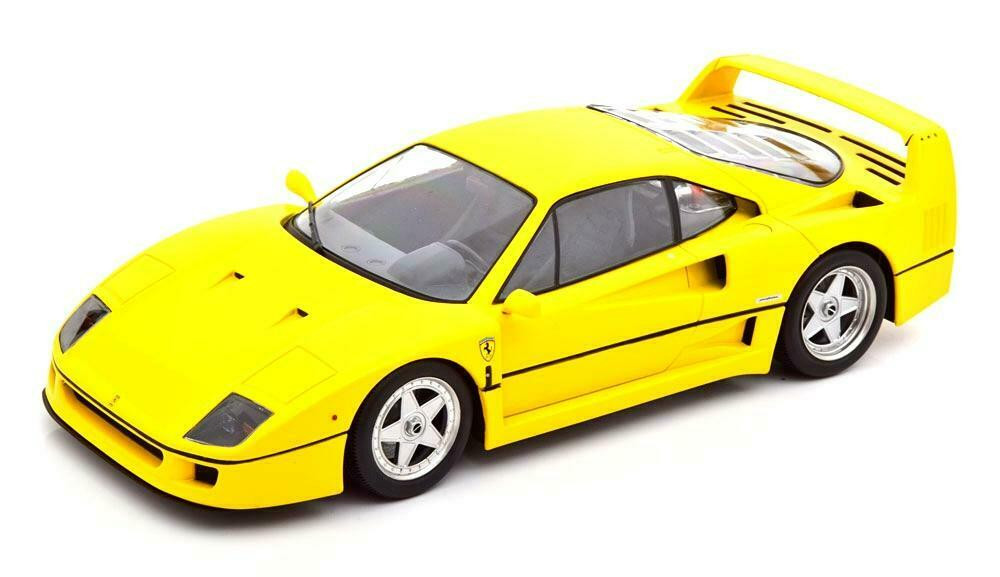 1/18 KK-Scale 1987 Ferrari F40 (Yellow) Car Model - LIVECARMODEL.com
