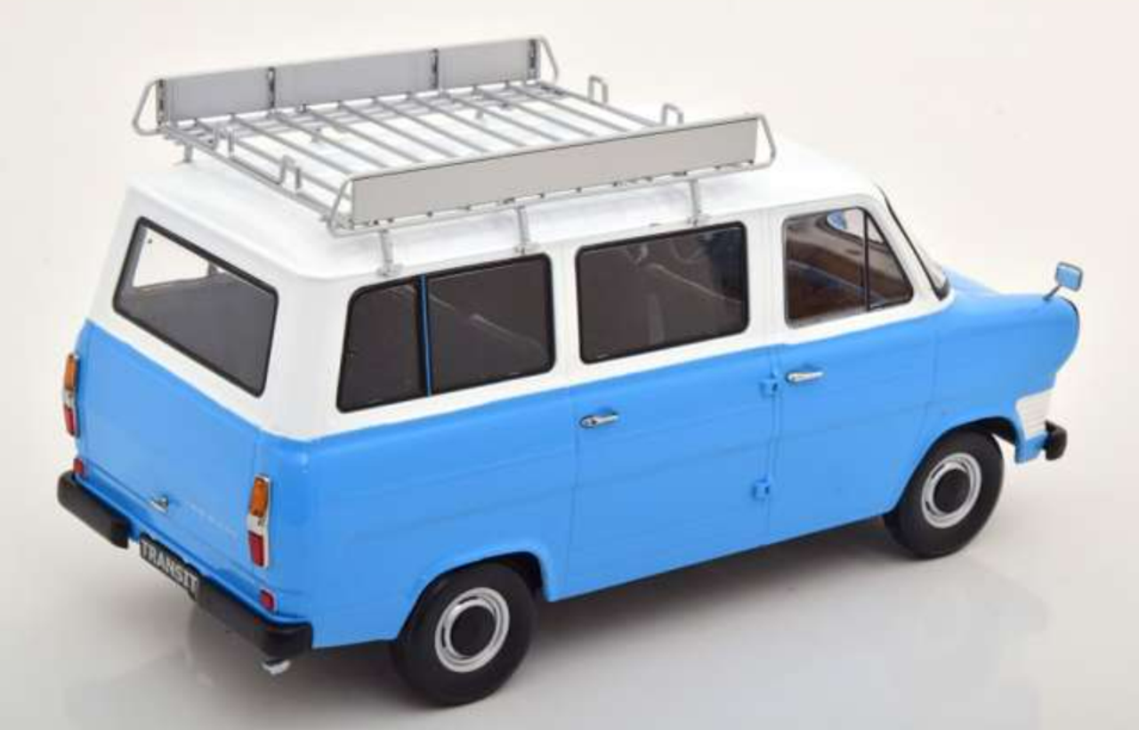 1/18 KK-Scale 1965 Ford Transit Bus (Light Blue & White) Car Model