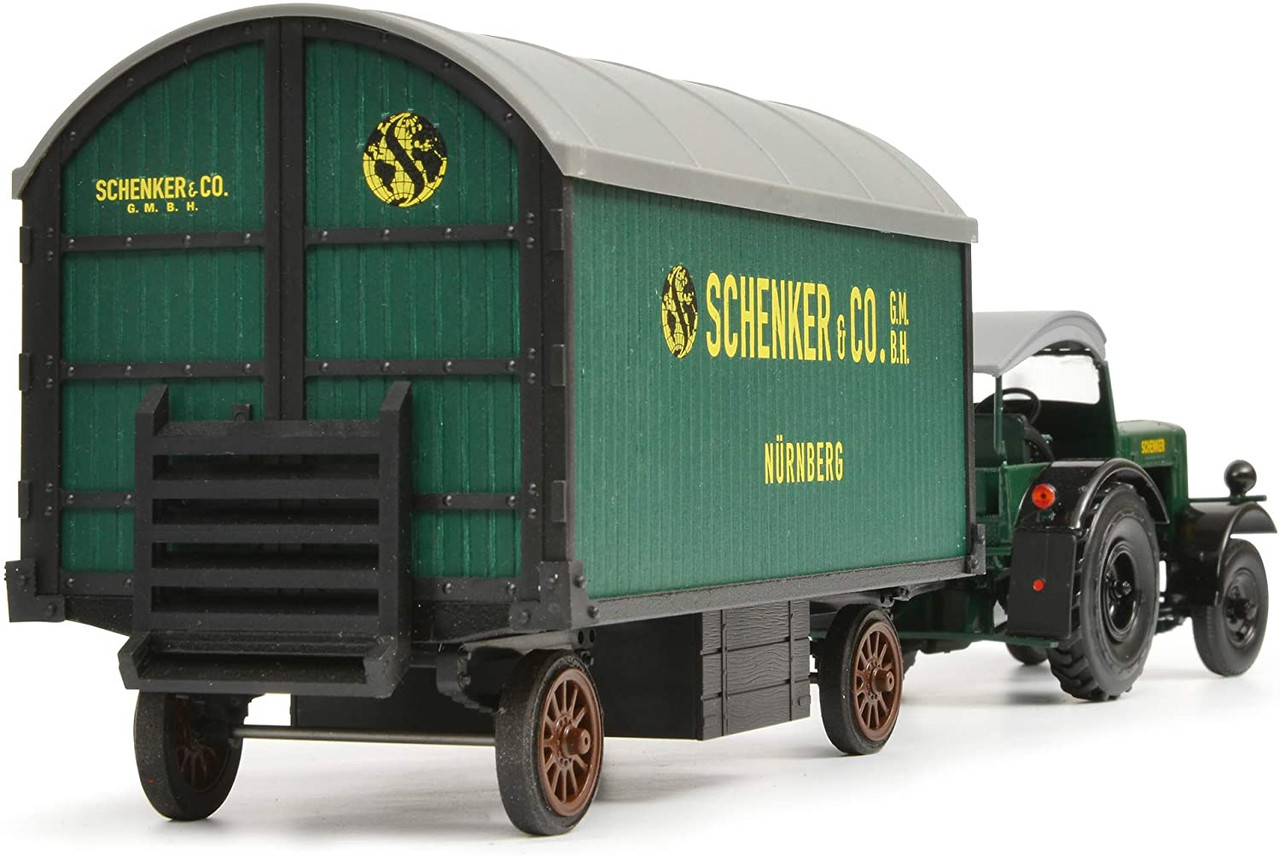 1/32 Schuco Deutz F3 Tractor with Trailer Schenker (Green) Car Model