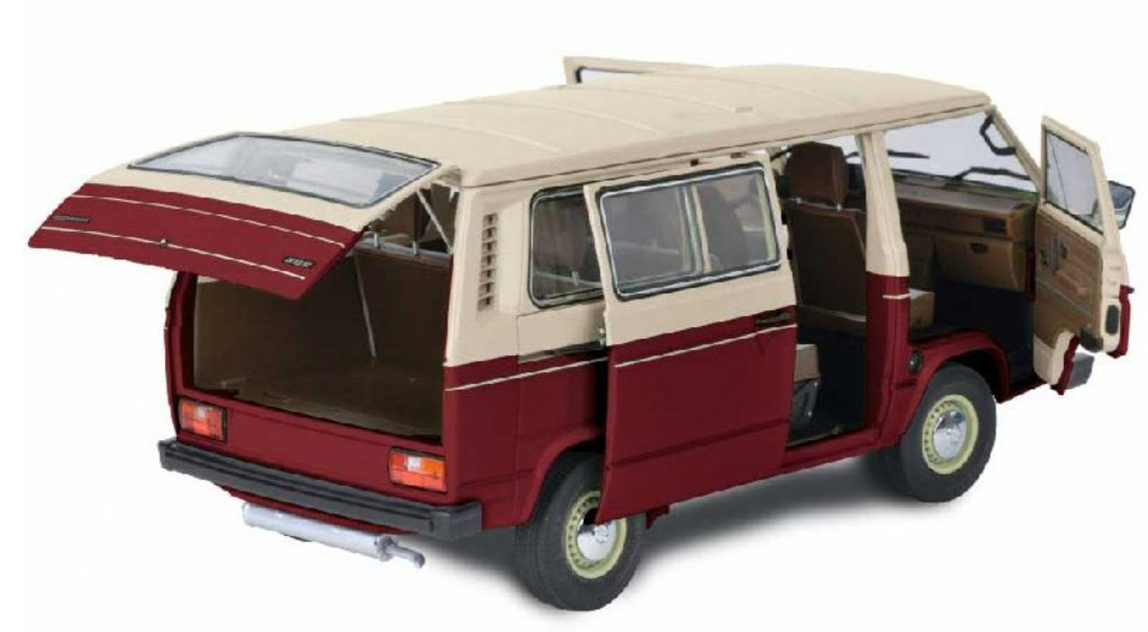 1/18 Schuco Volkswagen VW T3a Transporter (Red & Cream) Diecast Car Model