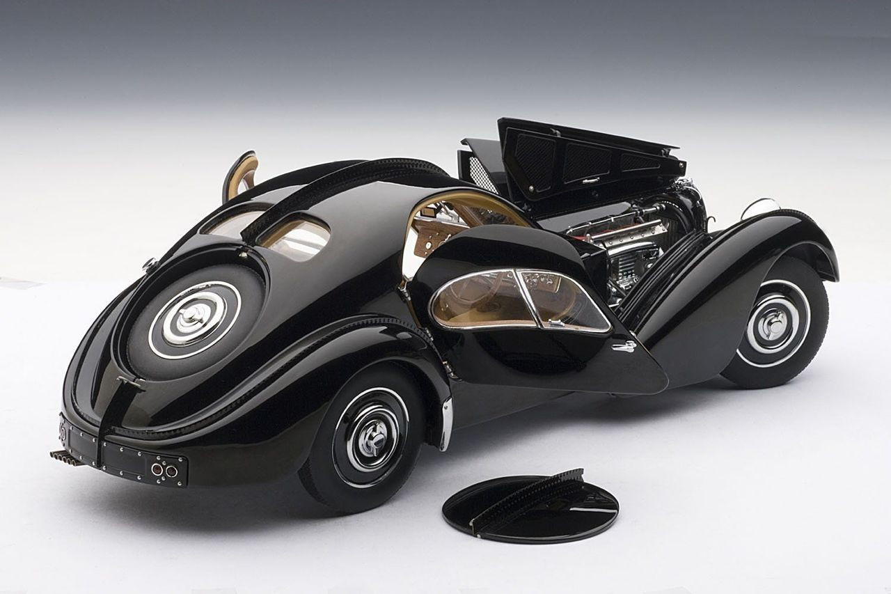 1/18 AUTOart Bugatti Coupé Atlantic Type 57 SC 57SC 1938 Schwarz Black Diecast Car Model