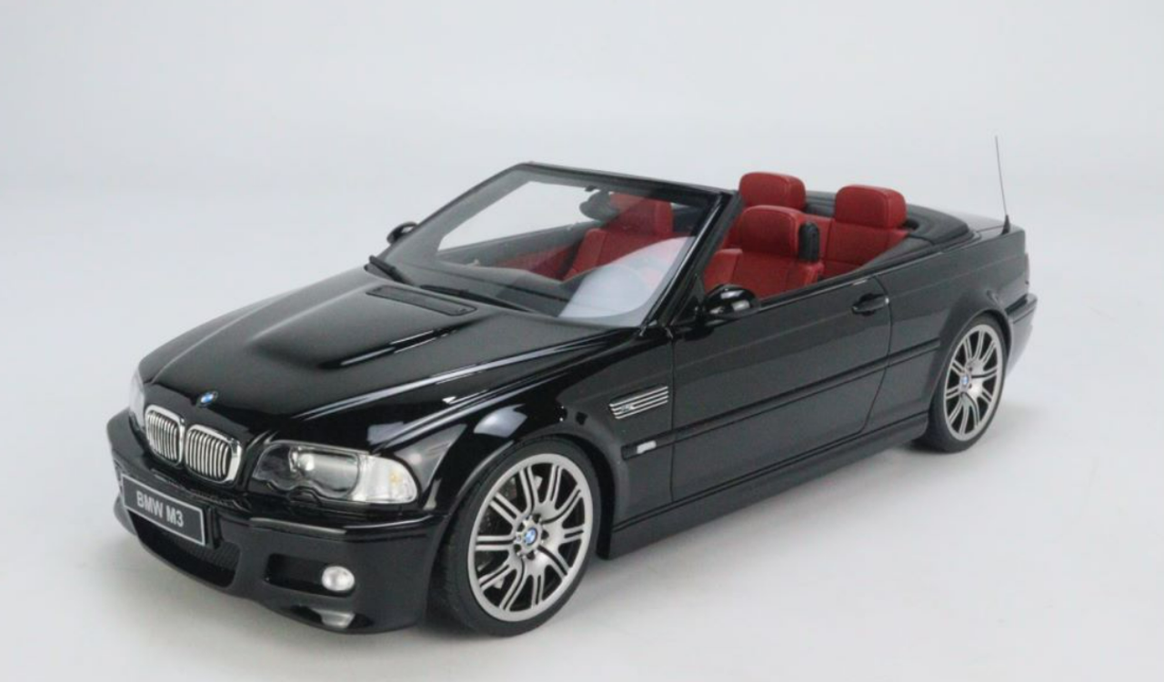 1/18 OTTO 2004 BMW M3 E46 Convertible (Jet Black) Limited Edition Resin Car Model