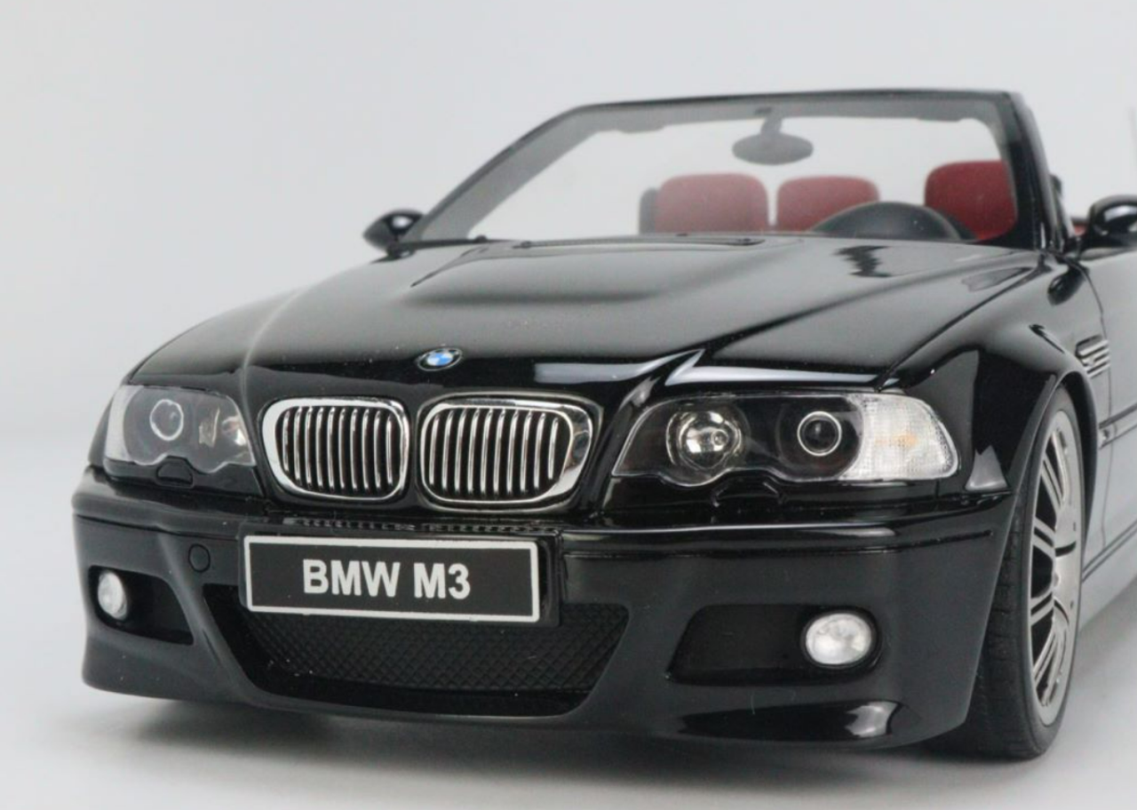 1/18 OTTO 2004 BMW M3 E46 Convertible (Jet Black) Limited Edition Resin Car Model