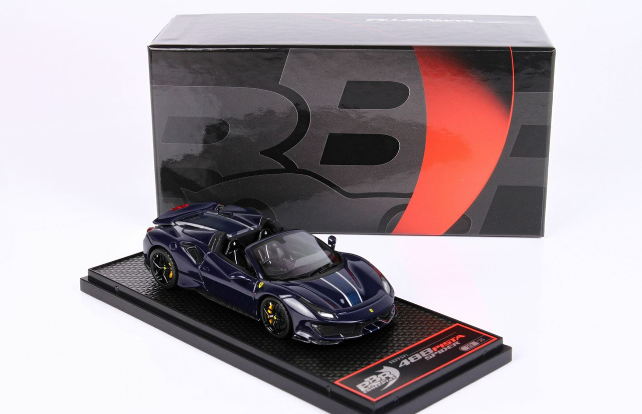 1/43 BBR Ferrari 488 Pista Spider (Blu Pozzi Blue) Car Model Limited 35 Pieces