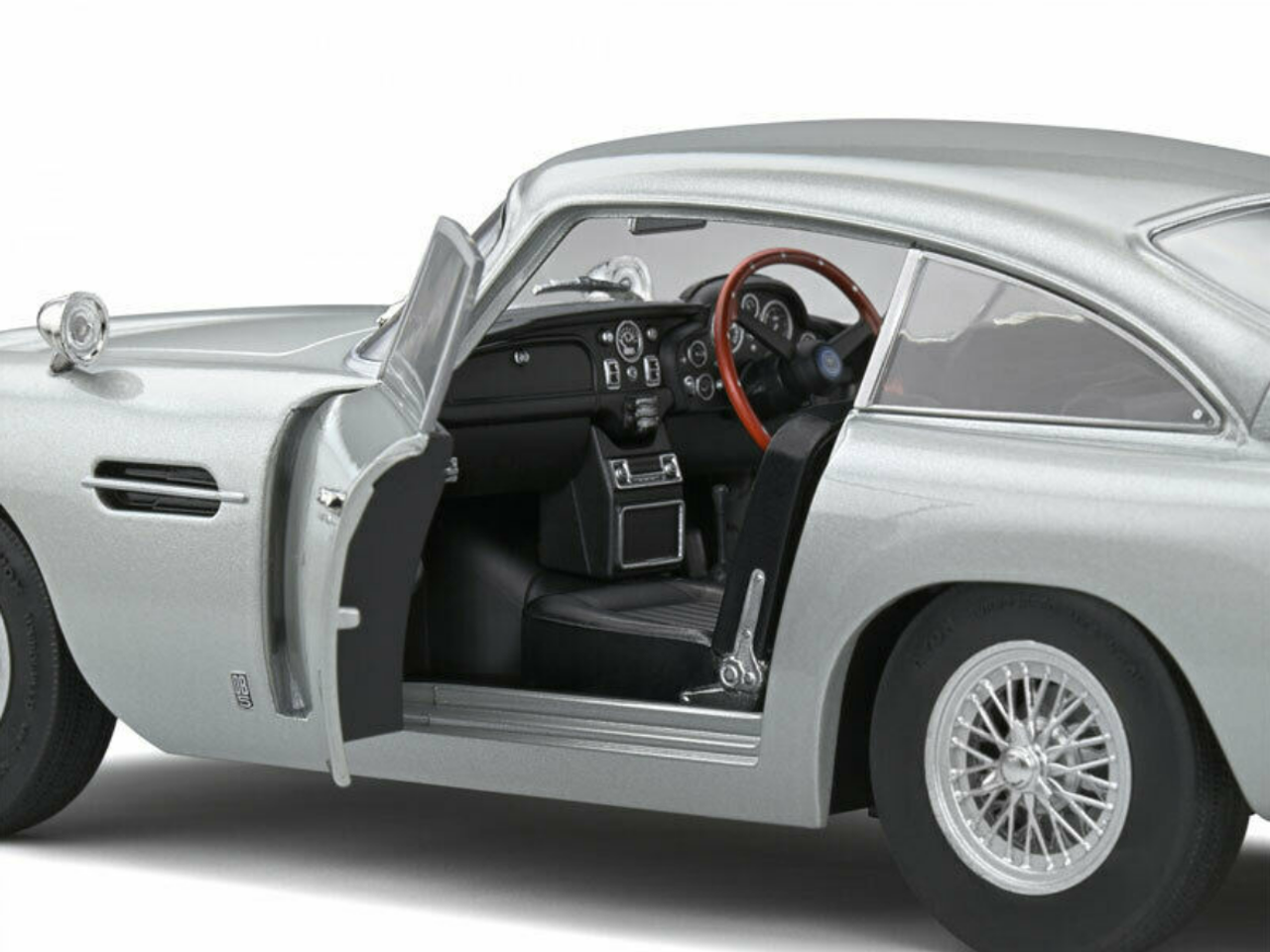 1964 Aston Martin DB5 RHD (Right Hand Drive) Birch Silver Metallic 1/18 Diecast Model Car by Solido