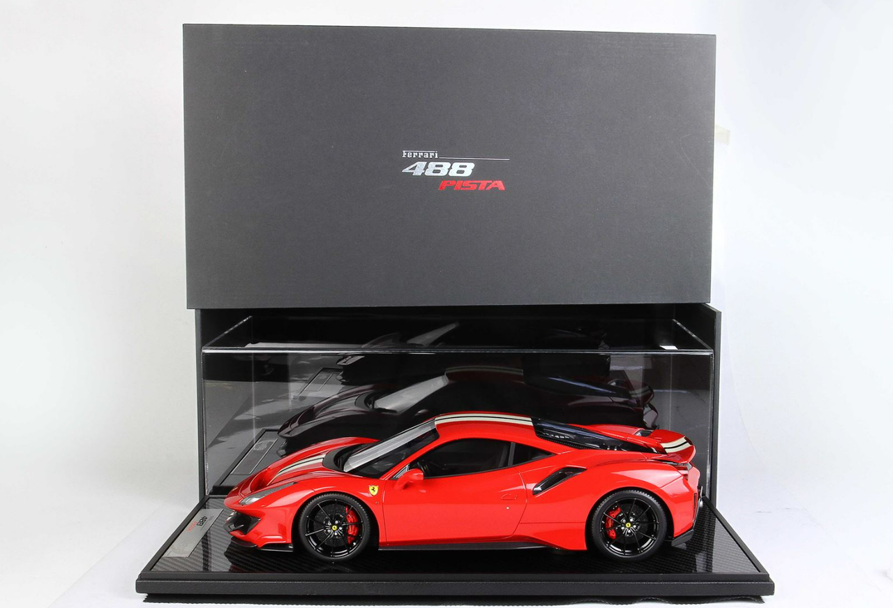 1/12 BBR Ferrari 488 Pista (Rosso Corsa Metallizzato 322 Red) Resin Car Model Limited 20 Pieces