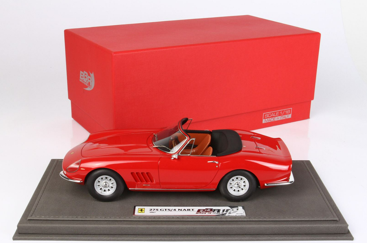 1/18 BBR Ferrari 275 GTB Spider (NART Red With Leather-Colored Interior) Resin Car Model Limited 162 Pieces