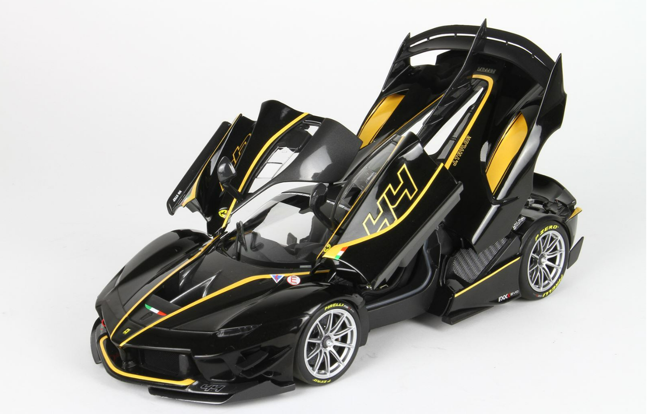 1/18 BBR Ferrari FXXK Evo #44 (Nero Lucido Black & Yellow) Diecast Car Model