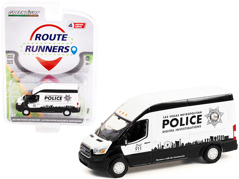 2019 Ford Transit LWB High Roof Van White and Black with Graphics