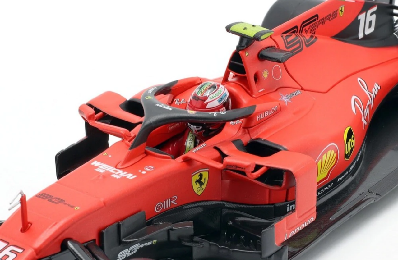 1/18 BBurago Charles Leclerc Ferrari SF90 #16 Winner Italian GP Formula 1 2019 Car Model 1/18 BBurago Charles Leclerc Ferrari SF90 #16 Winner Italian GP Formula 1 2019 Car Model