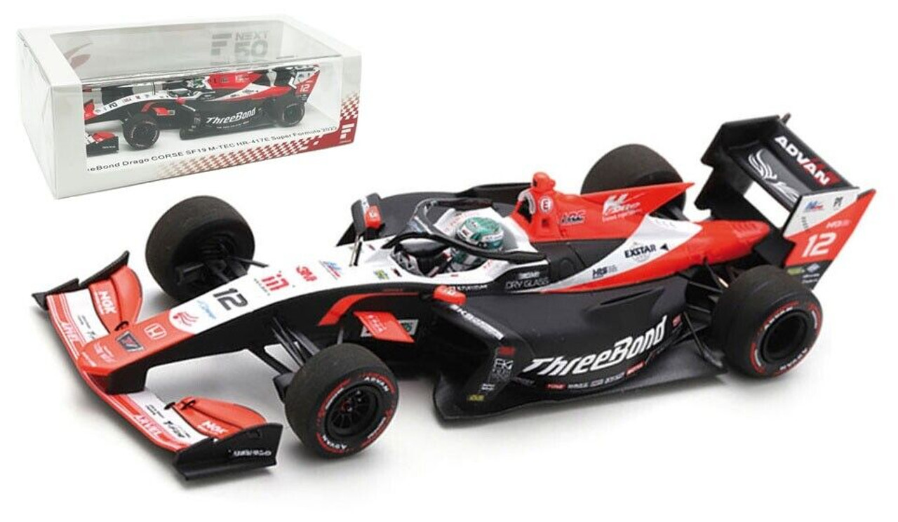 1/43 Spark Super Formula 2022 SF19 No.12 ThreeBond Drago CORSE M-TEC  HR-417E Nirei Fukuzumi Car Model Limited 500 Pieces