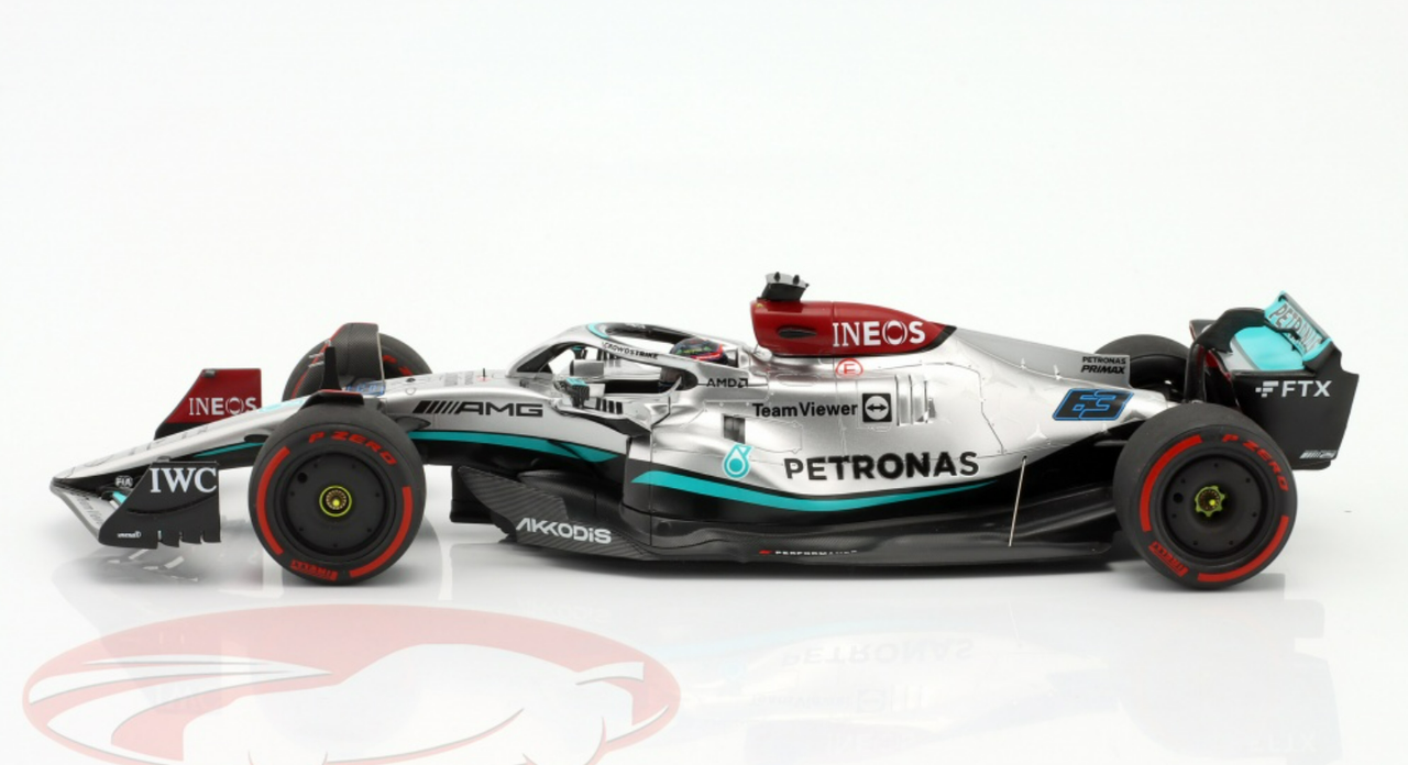 1/18 Spark 2022 Formula 1 Mercedes-AMG Petronas F1 W13 E Performance No.63 Mercedes-AMG Petronas F1 Team 4th Bahrain GP George Russell Car Model