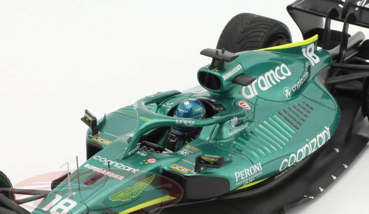 1/18 Spark Aston Martin AMR22 No.18 Aston Martin Aramco Cognizant F1 Team Lance Stroll Car Model