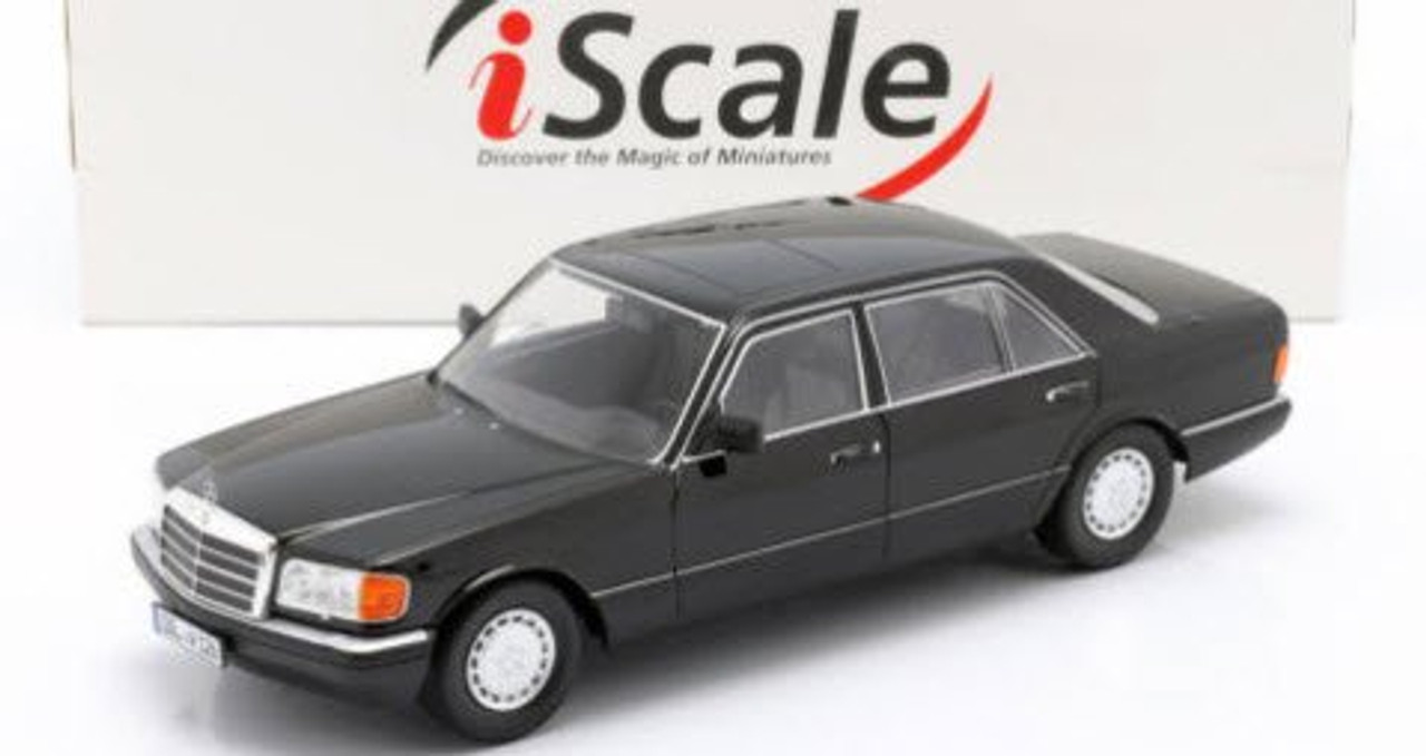 業界最安iScale　1/18　メルセデスベンツ・560 SEL W126 S-クラス　black　1985 乗用車