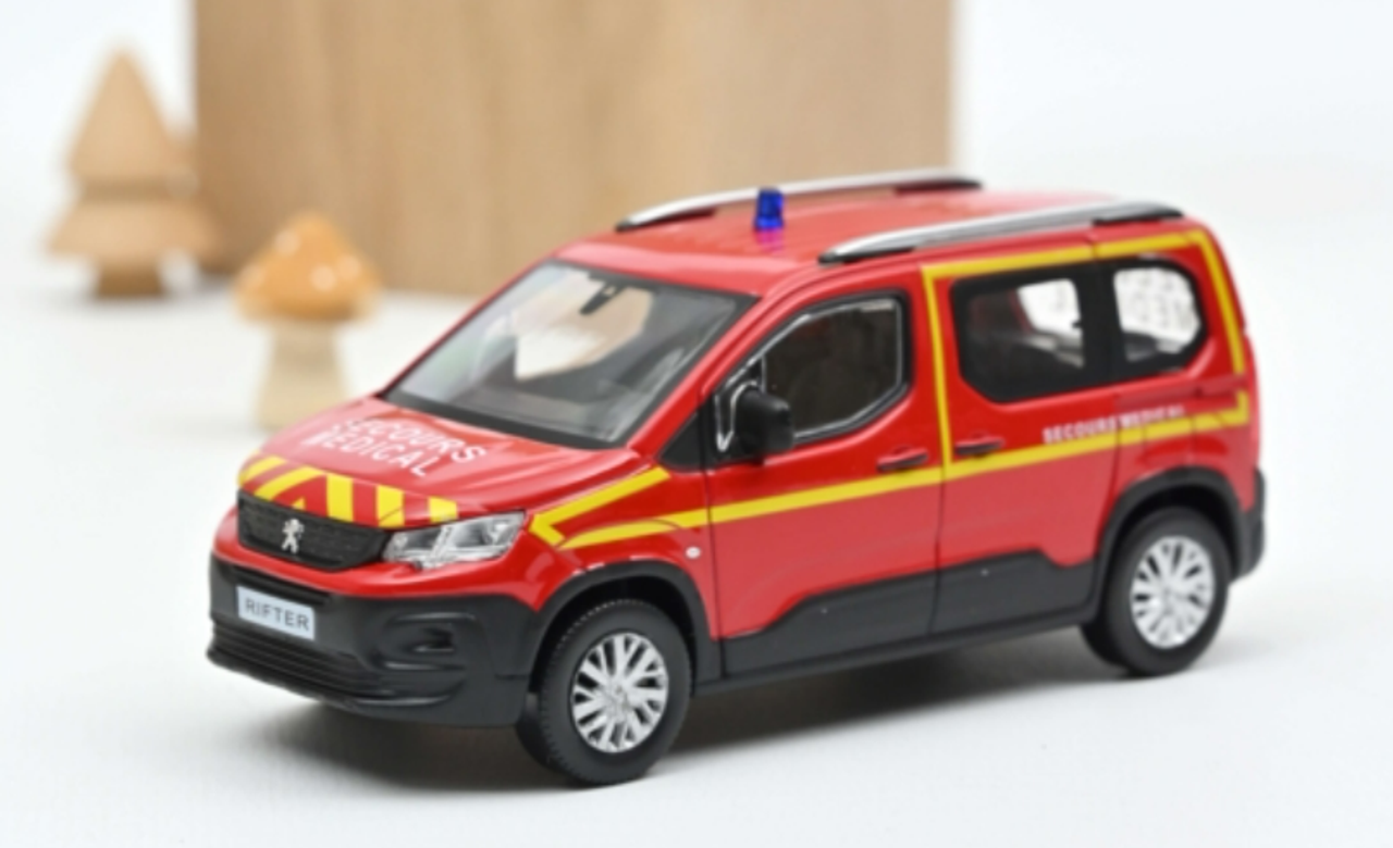 1/43 Norev 2019 Peugeot Rifter Pompiers Secours Medical (Red) Diecast Car Model