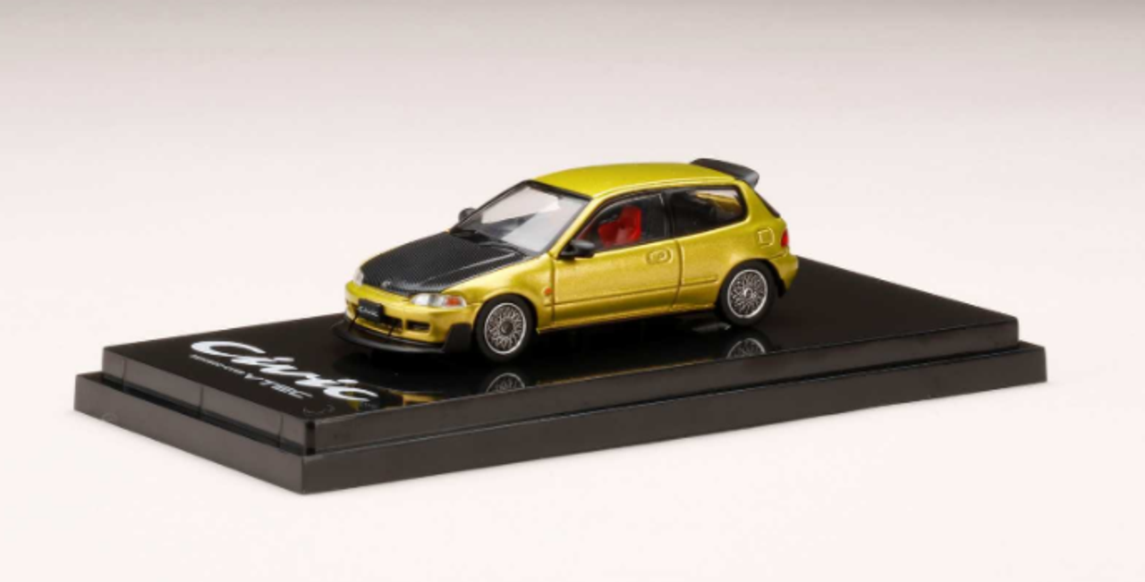  1/64 Hobby Japan Honda CIVIC (EG6) JDM STYLE /MESH WHEEL Yellow 