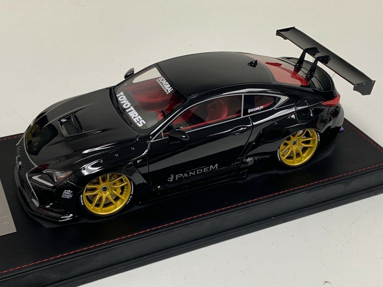 1/18 Dealer Edition Lexus RC F RCF Pandem Liberty Walk (Black with Gold Wheels) Resin Car Model Limited 100 Pieces