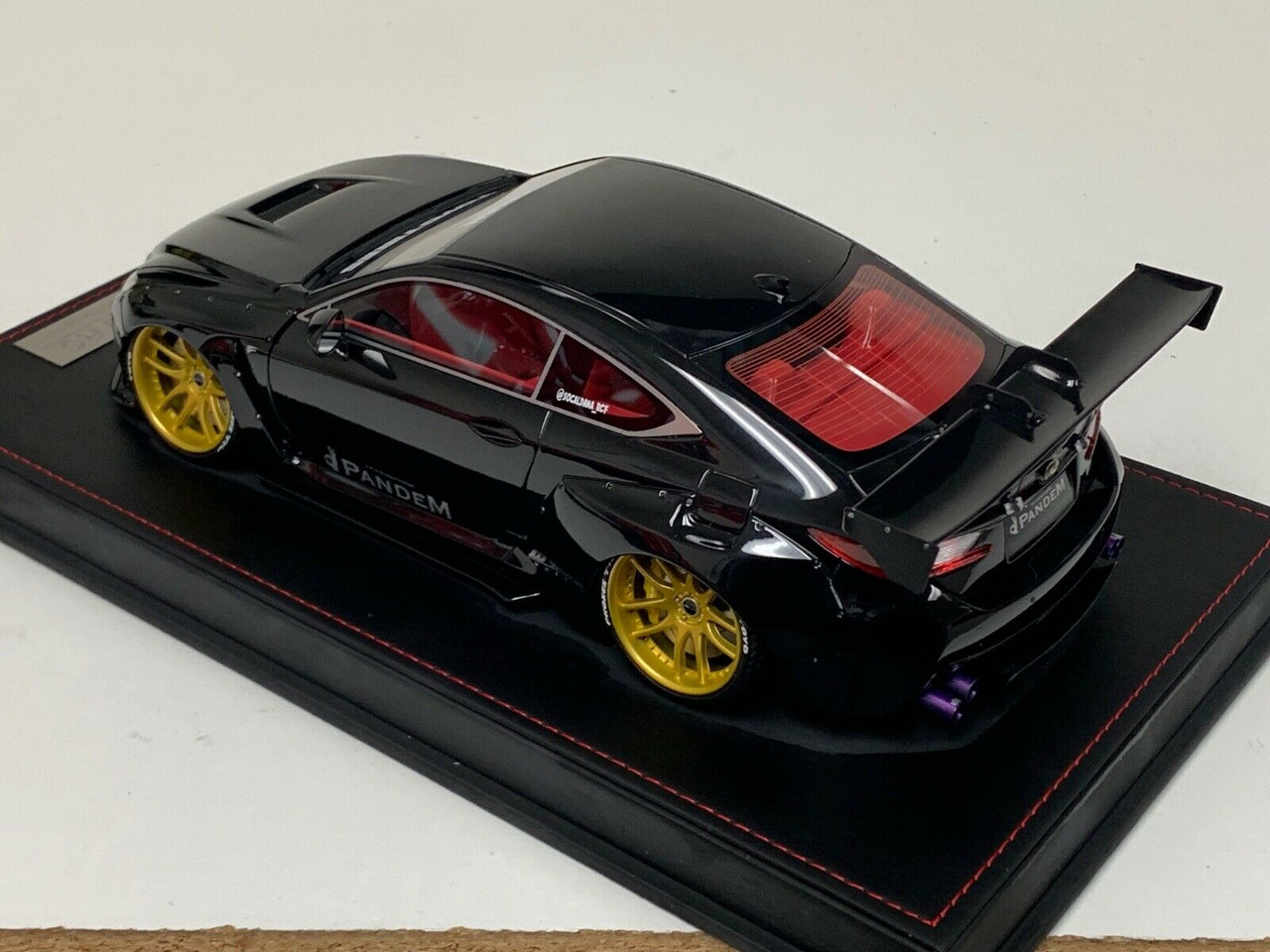 1/18 Dealer Edition Lexus RC F RCF Pandem Liberty Walk (Black with Gold Wheels) Resin Car Model Limited 100 Pieces