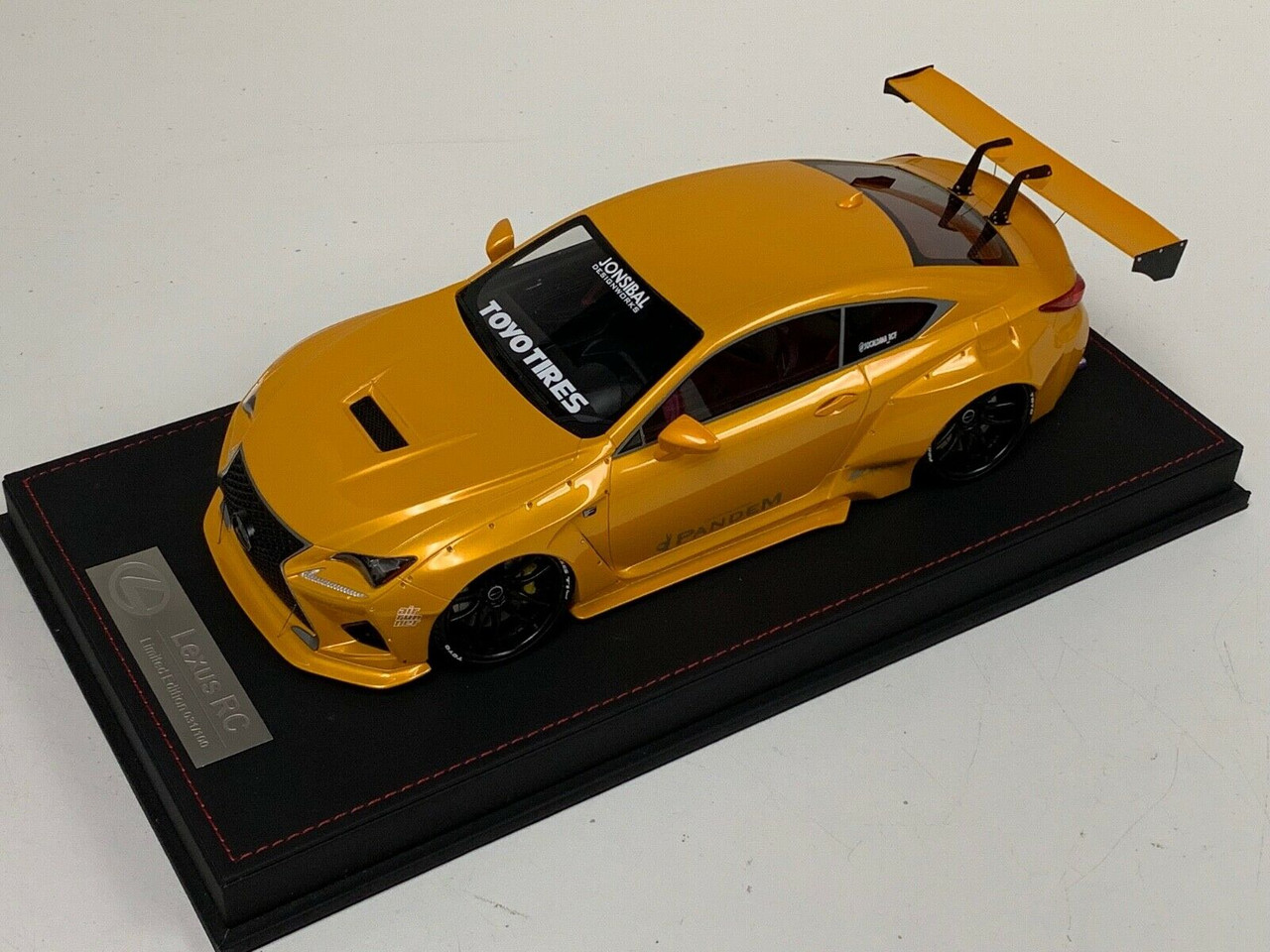 1/18 Dealer Edition Lexus RC F RCF Pandem Liberty Walk (Yellow with Black Wheels) Resin Car Model Limited 100 Pieces