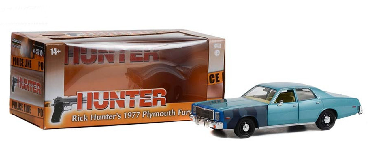 1/24 Greenlight Hunter (1984-91 TV Series) - Sergeant Rick Hunter's 1977 Plymouth Fury Diecast Car Model