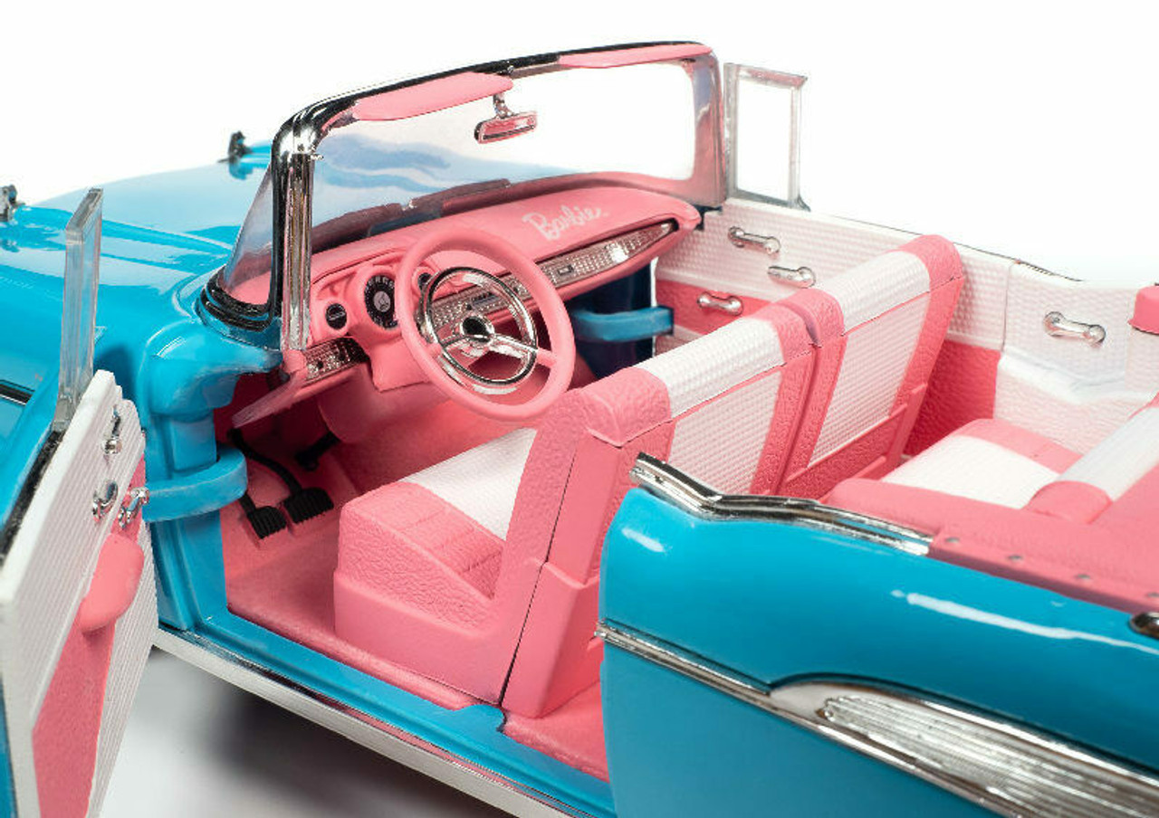 1/18 Auto World 1957 Barbie Chevrolet Chevy Bel Air (Aqua Blue) Diecast Car Model