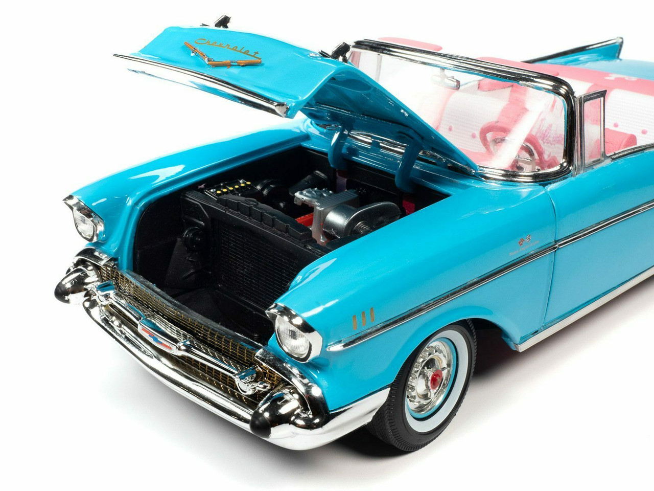 1/18 Auto World 1957 Barbie Chevrolet Chevy Bel Air (Aqua Blue) Diecast Car Model