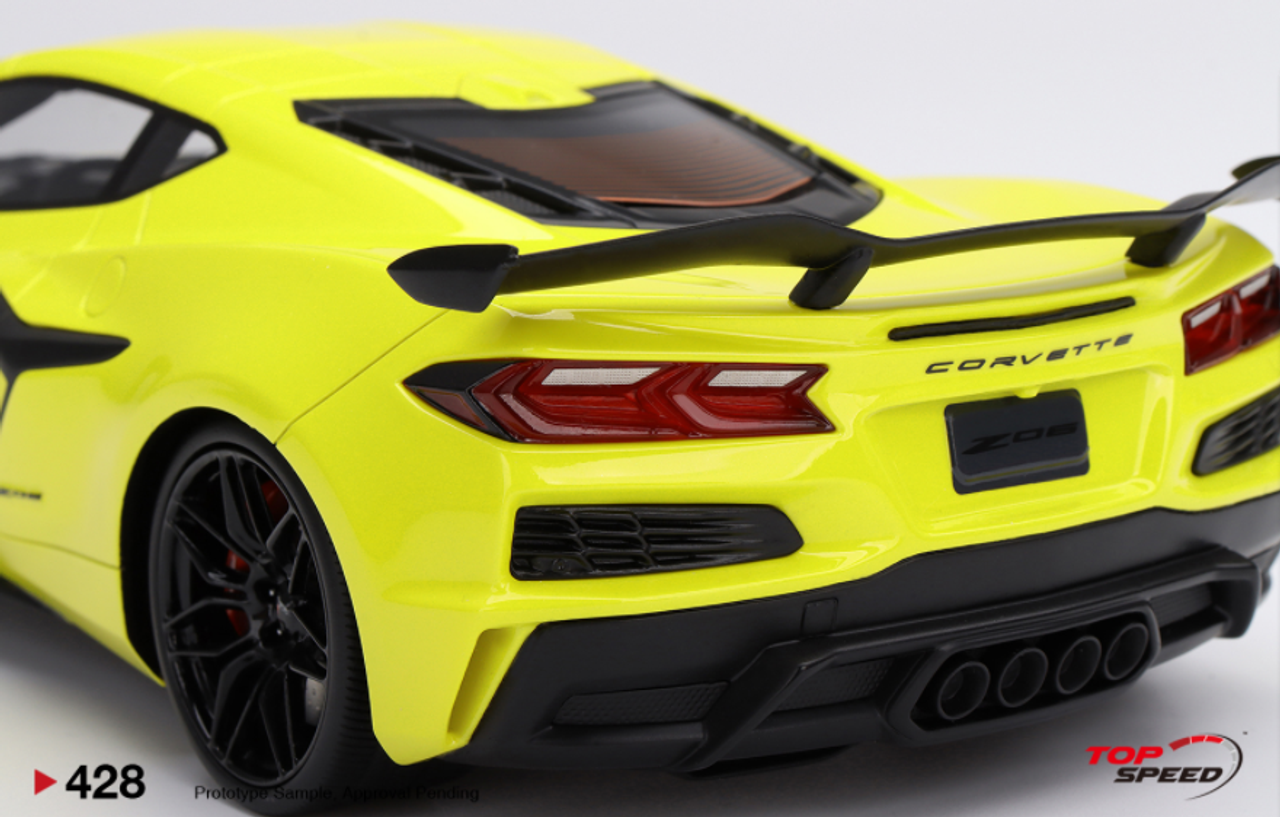 1/18 Top Speed 2023 Chevrolet Corvette Z06 C8 (Accelerate Yellow) Resin Car Model