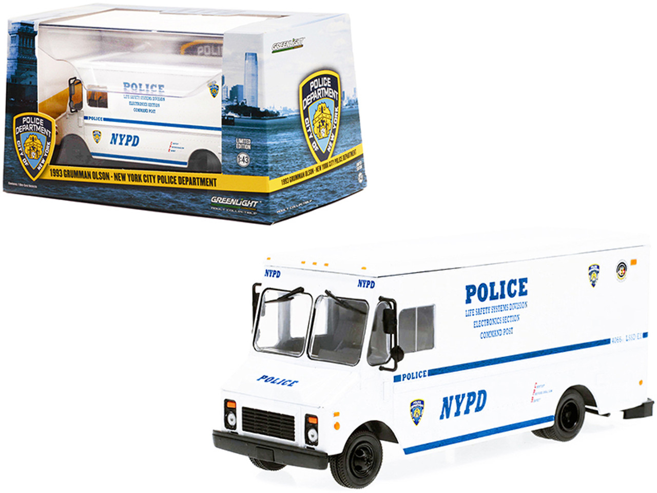 1993 Grumman Olson Van White "Life Safety Systems Division" NYPD "New York City Police Department" 1/43 Diecast Model by Greenlight