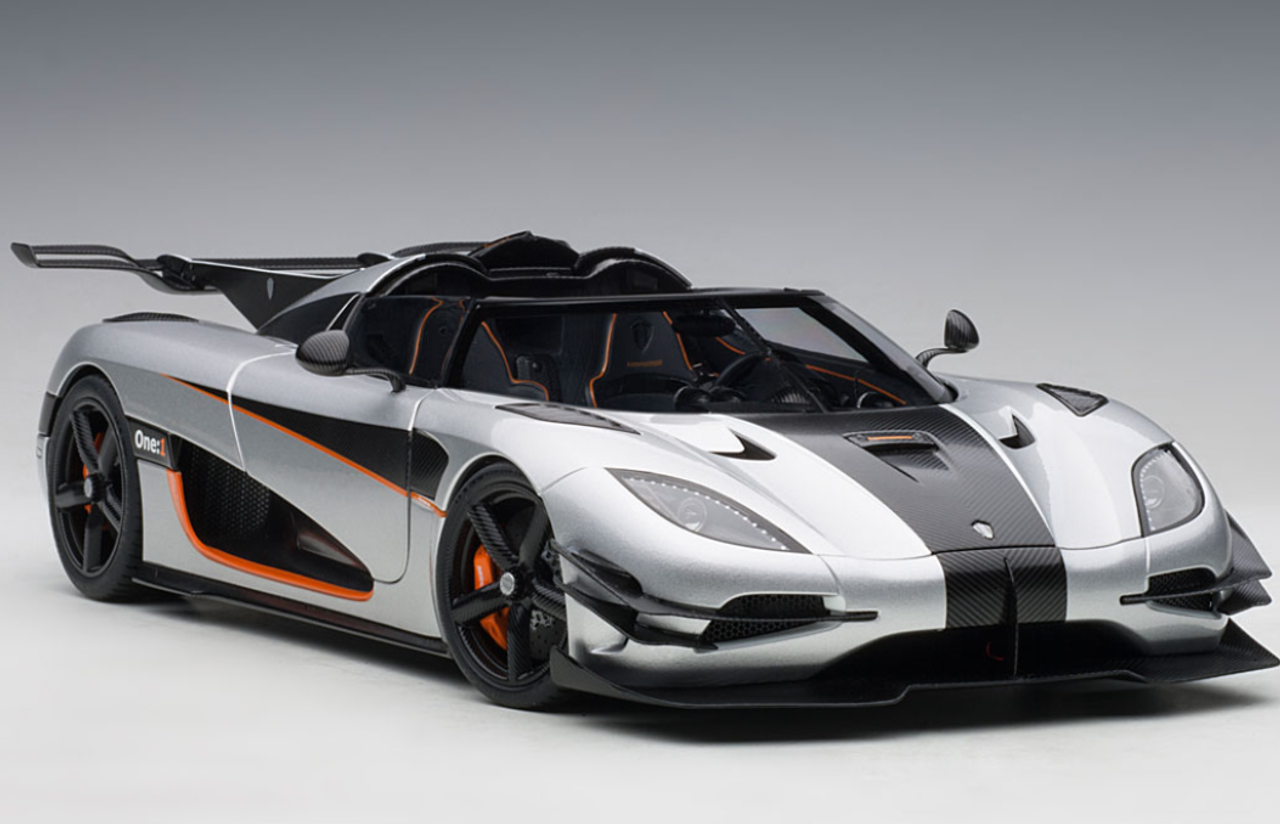 【バーゲン】★AUTOart オートアート★1/18 Koenigsegg One:1 ケーニグセグ One:1（シルバー/カーボンブラック/オレンジ）★アゲーラシリーズ★ 乗用車