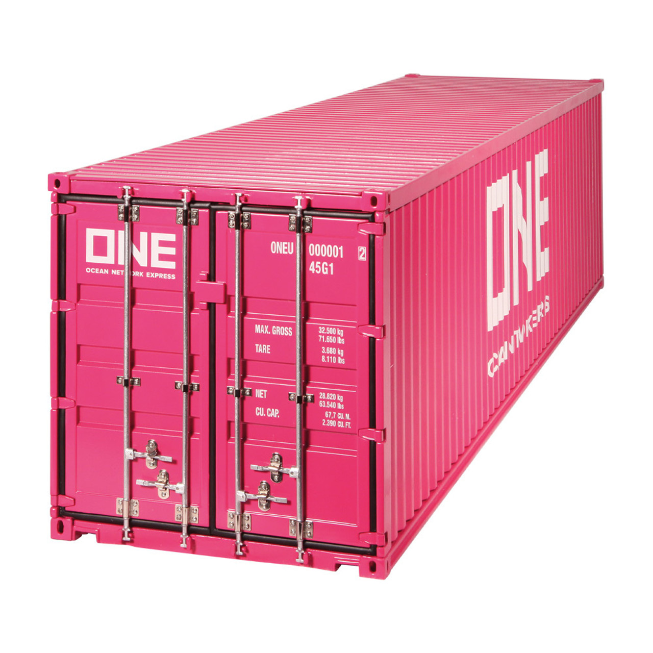 1/18 NZG Trailer EU & 40 Ft Container "ONE" Magenta Diecast Model