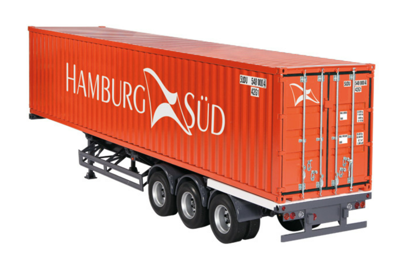 1/18 NZG Trailer international & 40 Ft Container "Hamburg Süd" Diecast Model