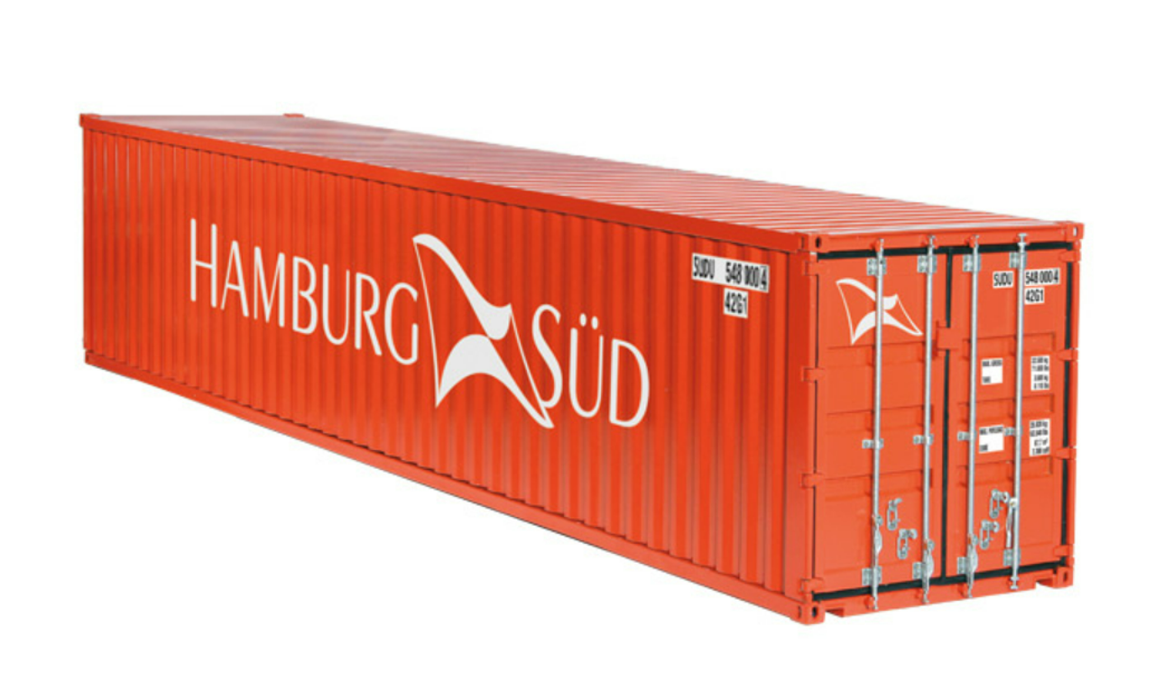 1/18 NZG Trailer international & 40 Ft Container "Hamburg Süd" Diecast Model