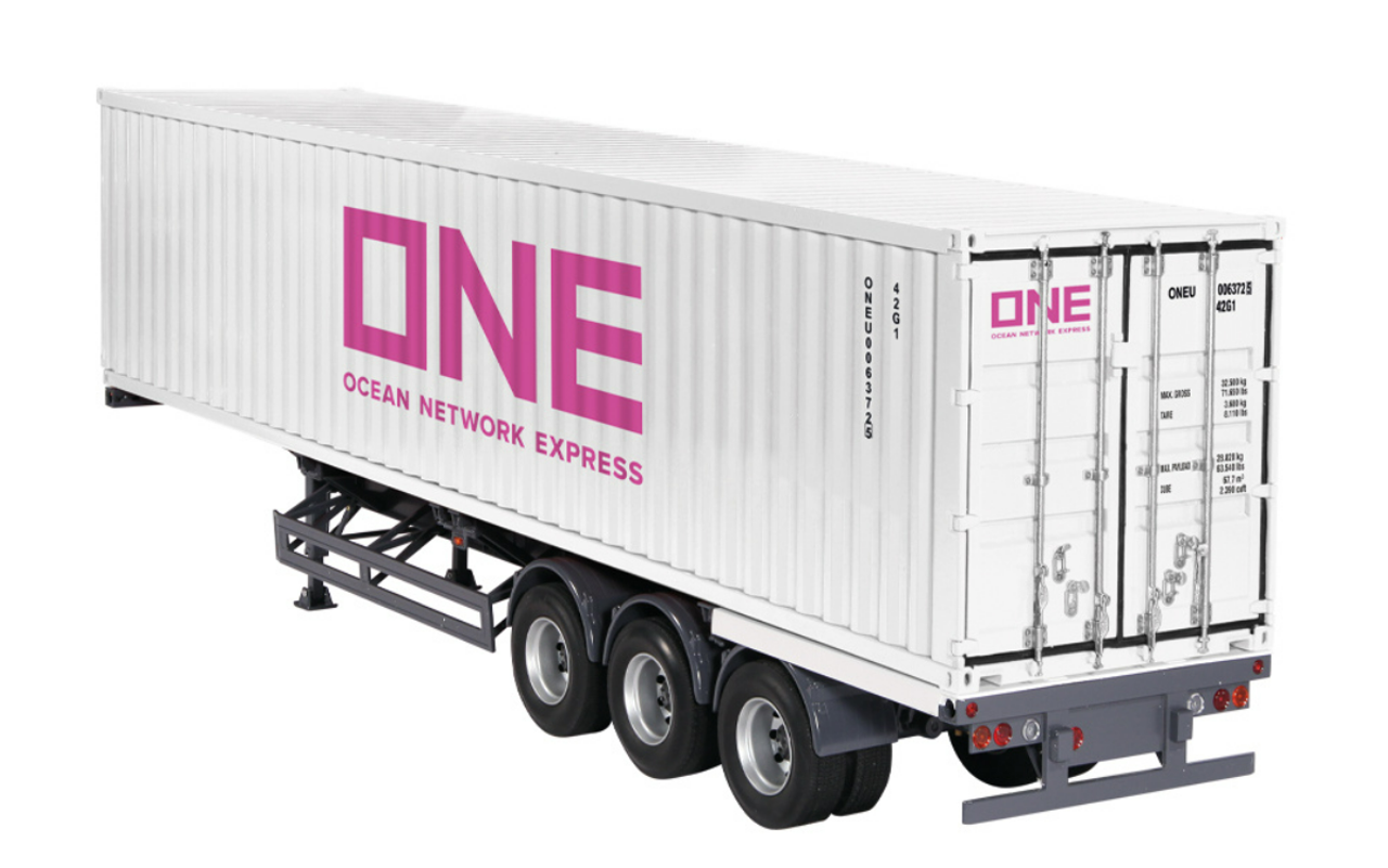 1/18 NZG Trailer international & 40 Ft Container "ONE" White Diecast Model