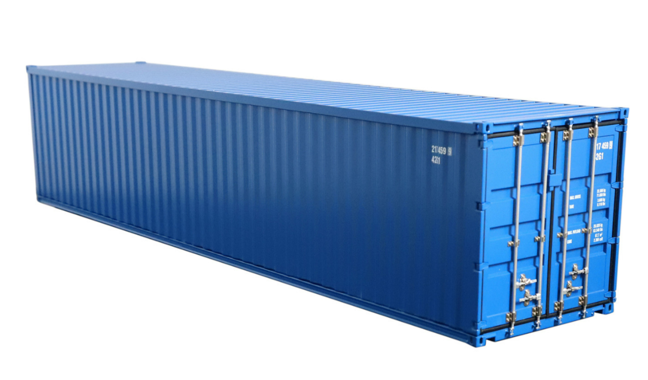 1/18 NZG Trailer international & 40 Ft Container "Blue" Diecast Model