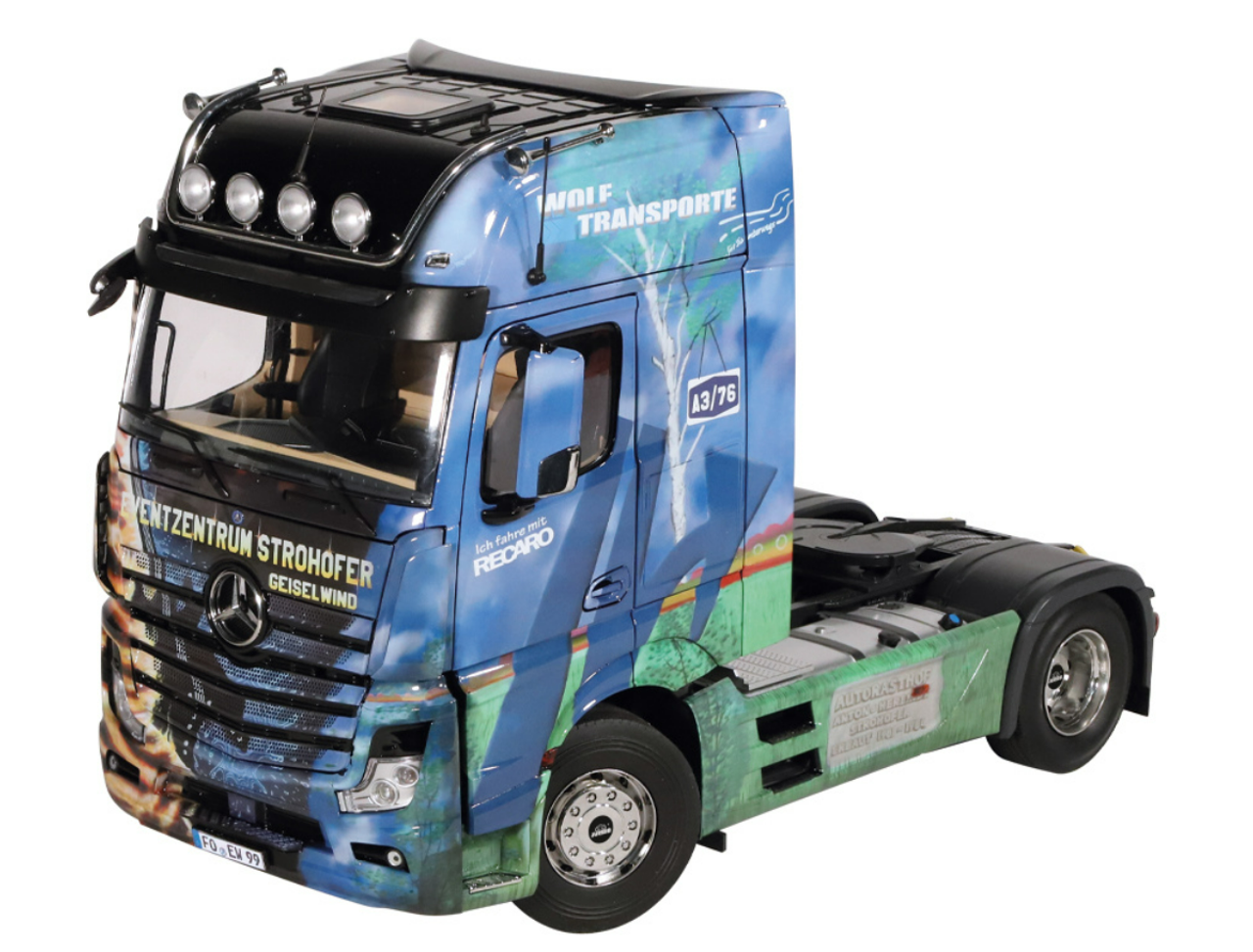 1/18 NZG Mercedes-Benz Actros GigaSpace 4x2 "Strohofer" with Lighting Diecast Car Model