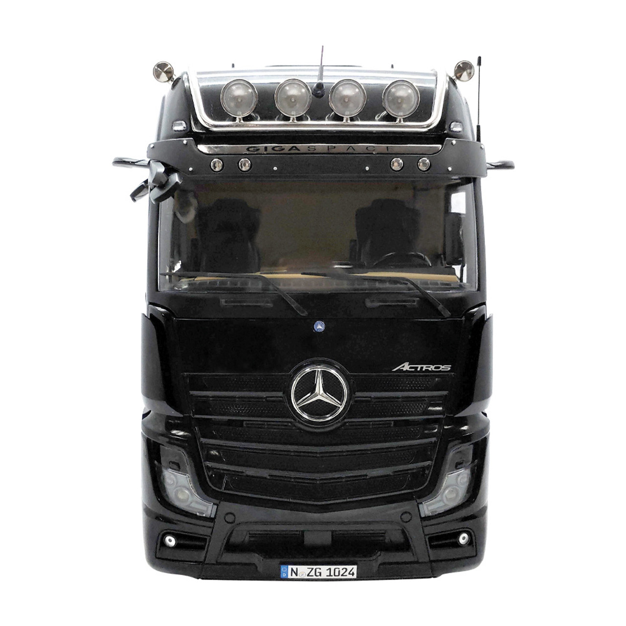1/18 NZG Mercedes-Benz Actros GigaSpace 4x2 (Black) with Lighting Diecast Car Model