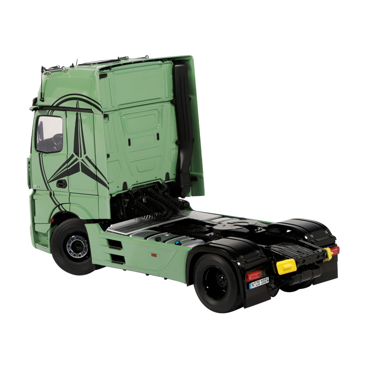 1/18 NZG Mercedes-Benz Actros GigaSpace 4x2 (Olive Green) with Lohr Car Transporter Diecast Car Model