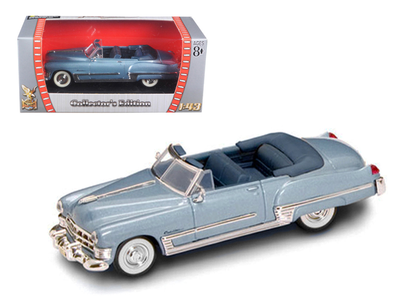 1949 Cadillac Coupe DeVille Convertible Blue Metallic 1/43 Diecast Model Car by Road Signature